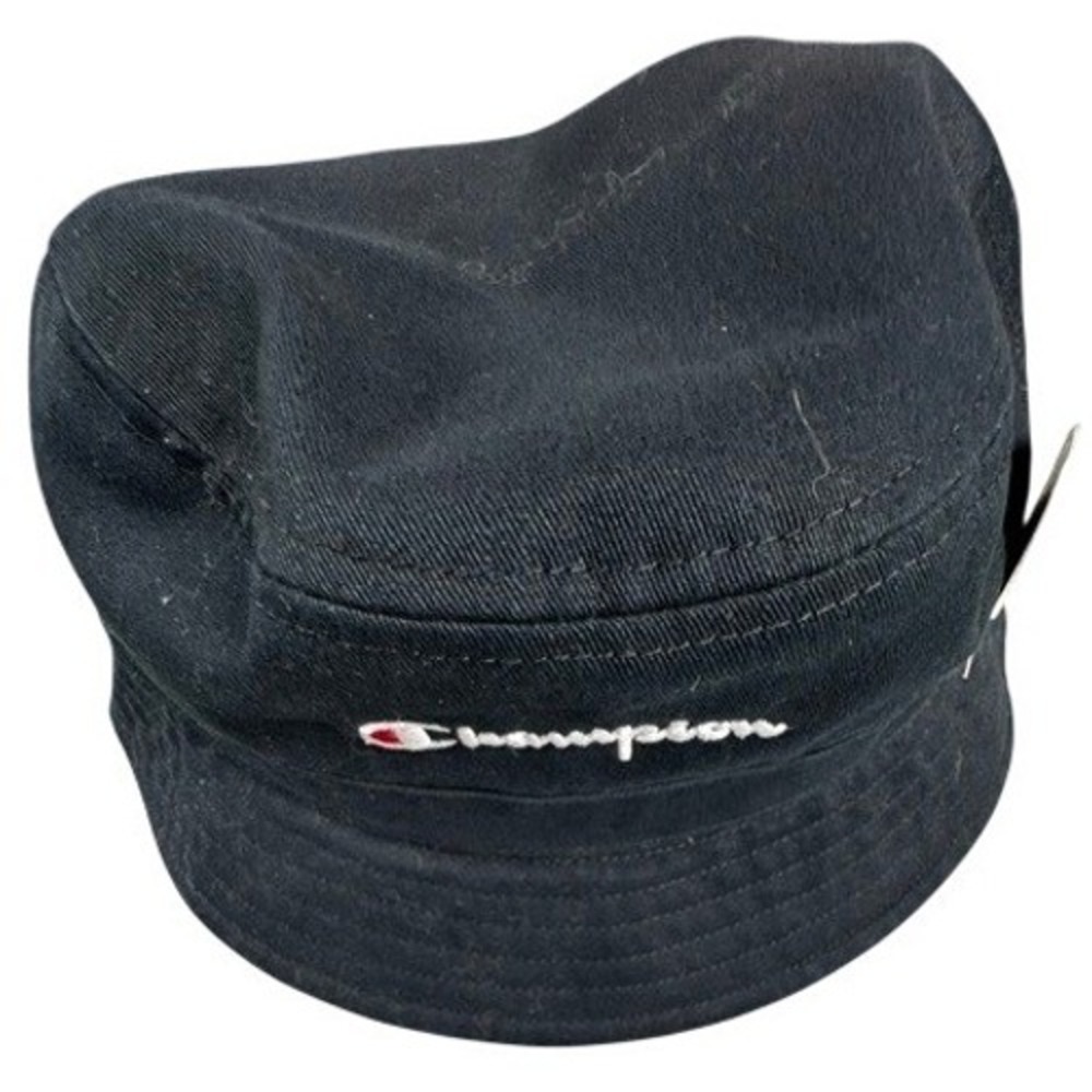 Champion Bucket Hat Unisex OS Black Script Logo Embroidered Cotton Blend Hat NWT
